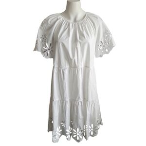 Rails Arielle‎ Size Small Dress White Eyelet Organic Cotton Blend NWT